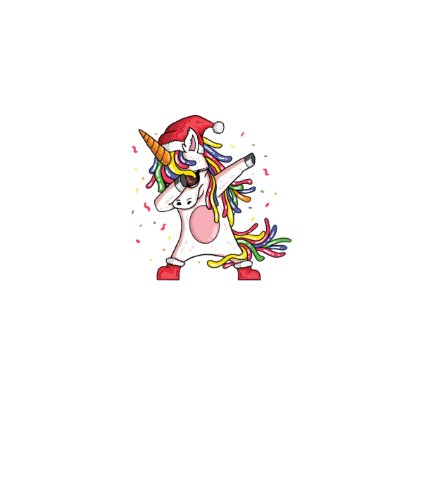 Christmas unicorn dab model negru pe tricou
