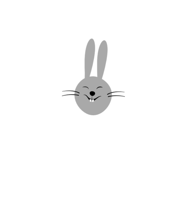 rabbit model gri pe tricou