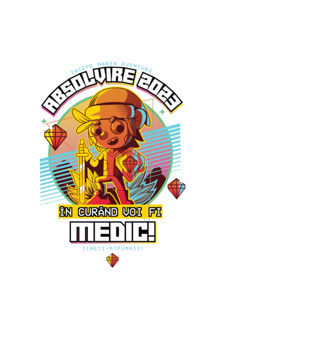 absolvire 2023 medic model negru pe tricou