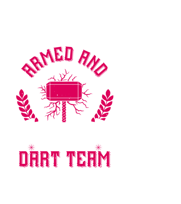 Armed and Hammered dart team model negru pe tricou