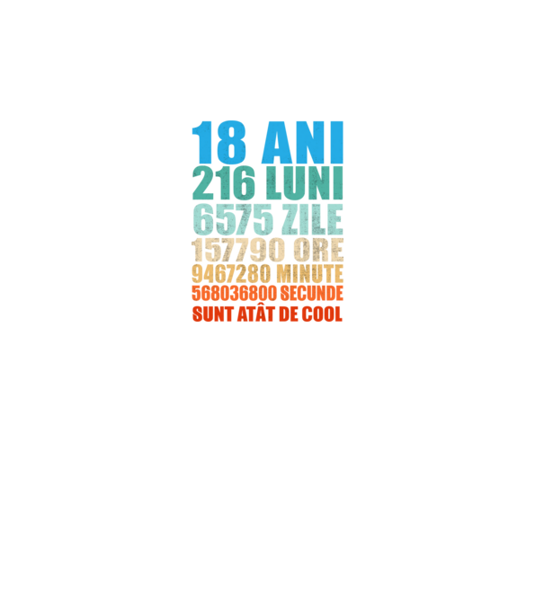 De 18 ani - luni - zile - ore - minute - secunde - sunt atât de cool model turcoaz pe tricou