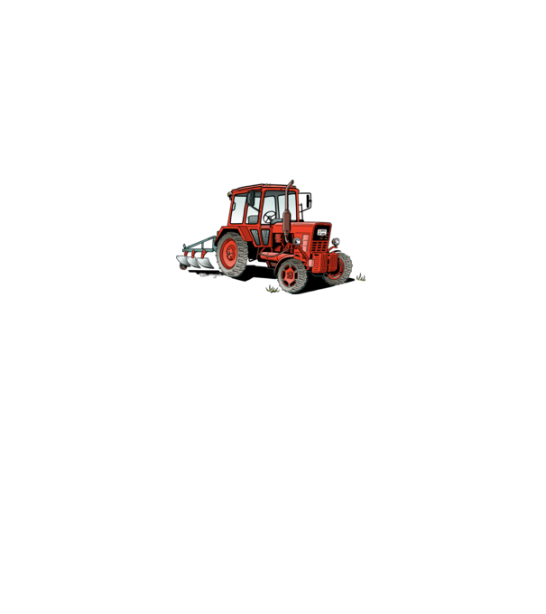 TRACTOR model alb pe tricou