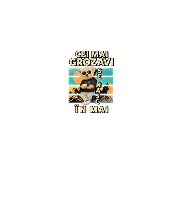 RETRO teddy MAI model negru pe tricou