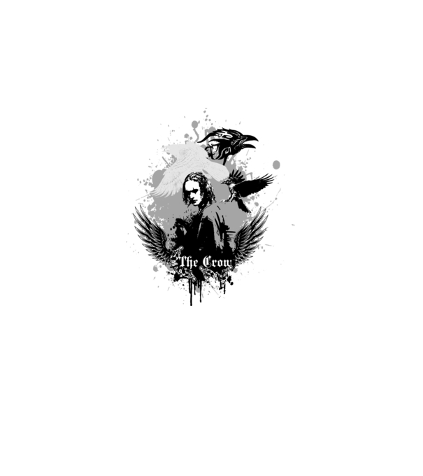The Crow model alb pe tricou
