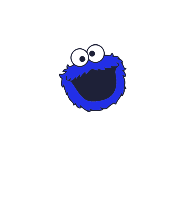 Cookie Monster Face model gri închis pe tricou