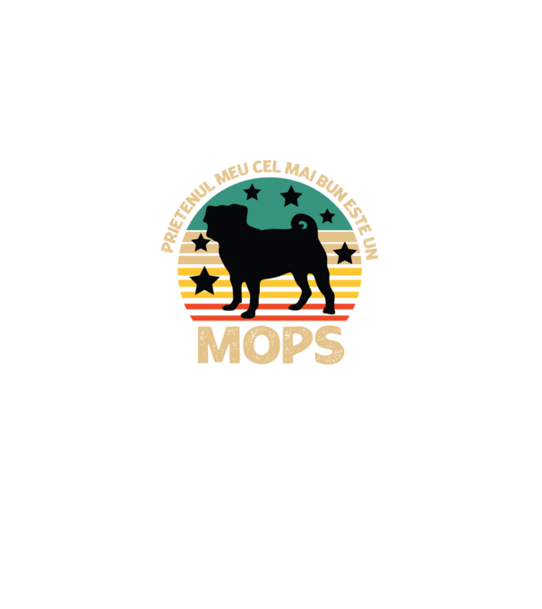 Prietenul meu cel mai bun este un mops model negru pe tricou