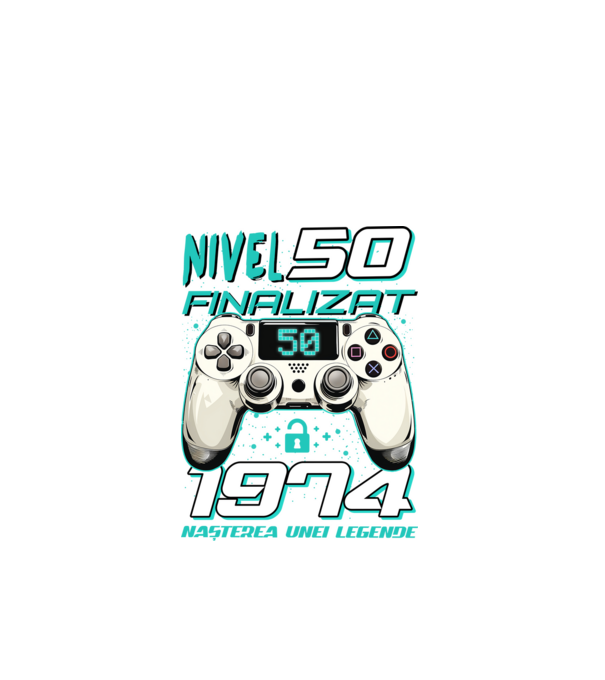 Nivel finalizat 50 1975 model negru pe tricou