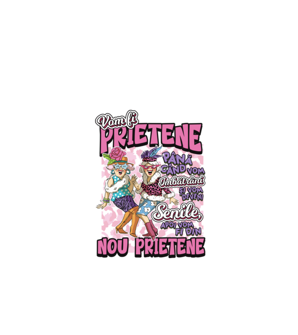 Nou prietene model alb pe tricou