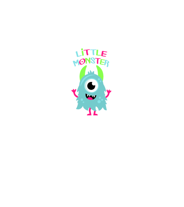 Little monster model alb pe tricou