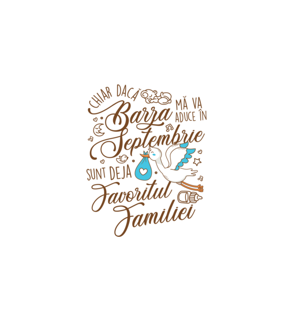Favoritul familiei SEPTEMBRIE model alb pe tricou