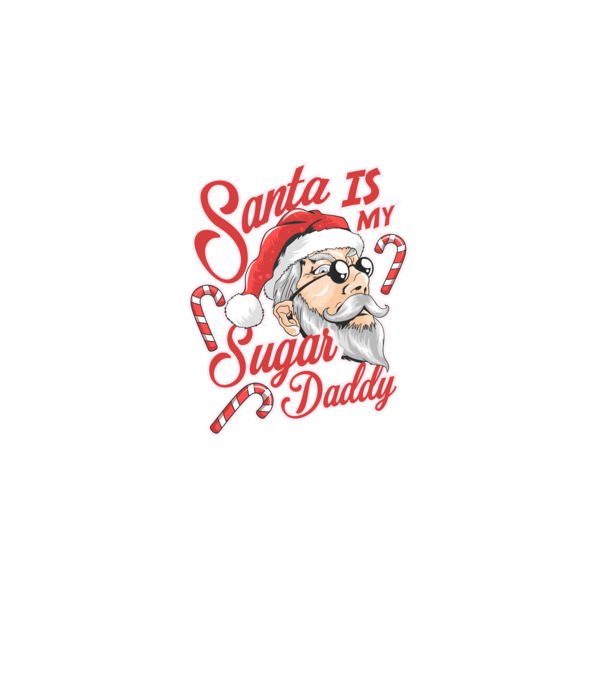 Santa is my sugar daddy model negru pe tricou