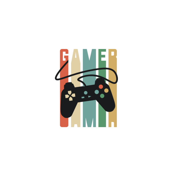 Gamer Controller model negru pe tricou