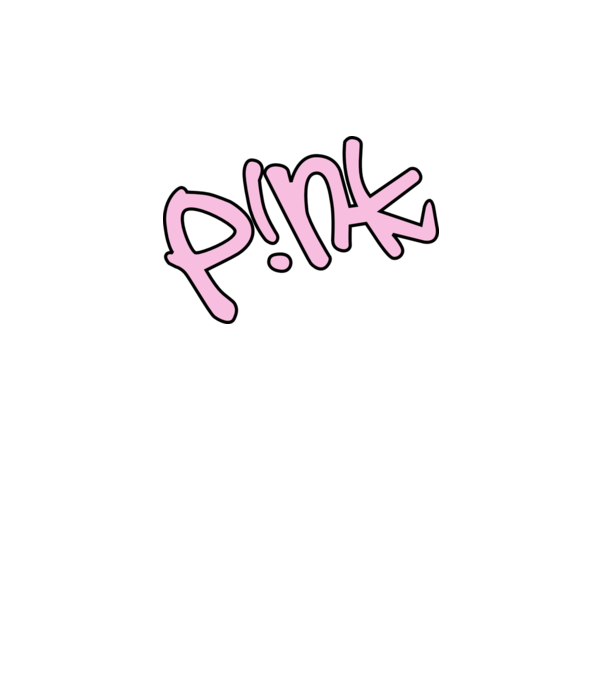 PINK model alb pe tricou