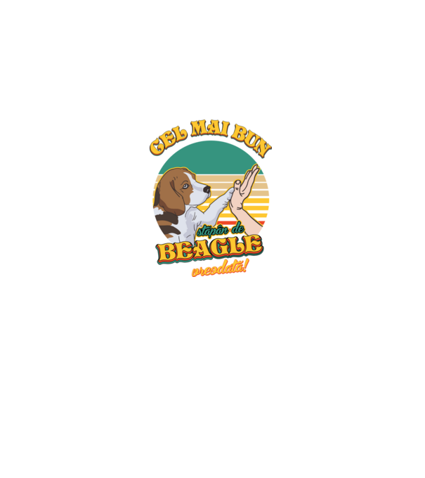 Cel mai bun stăpân de beagle vreodată! model negru pe tricou