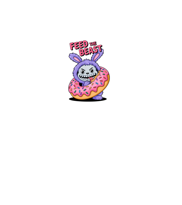 Feed the beast model alb pe tricou