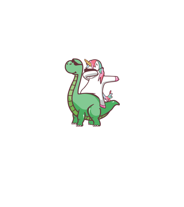 Dinozaur dabunicorn model negru pe tricou