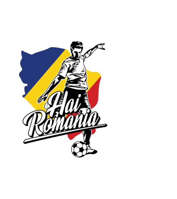 Hai romania fotbal model alb pe tricou