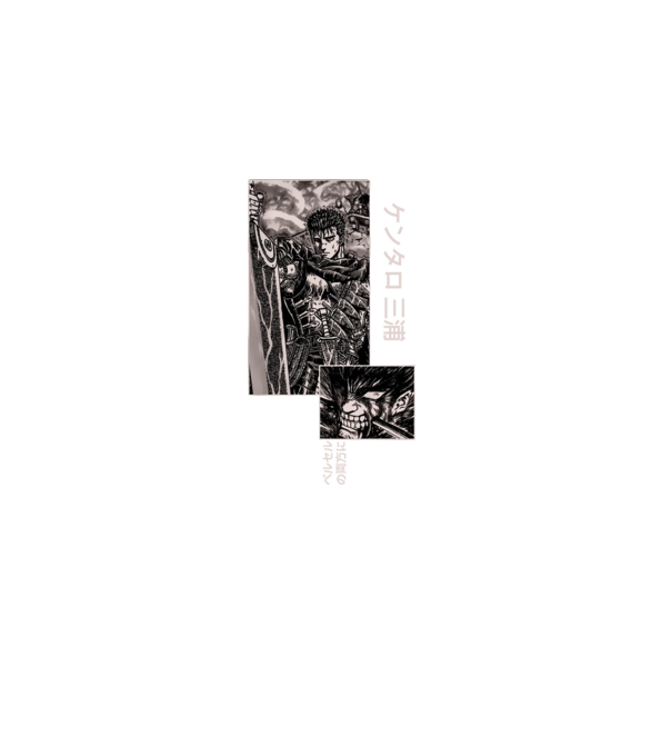 Guts Berserk model negru pe tricou