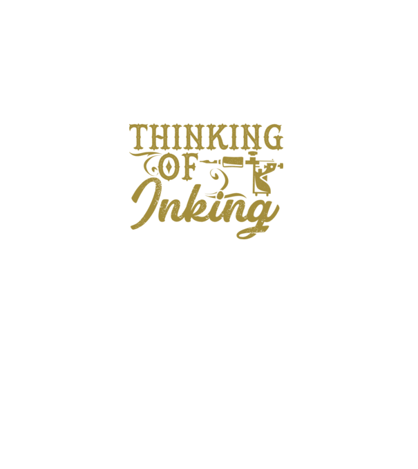 Thinking of inking model negru pe tricou