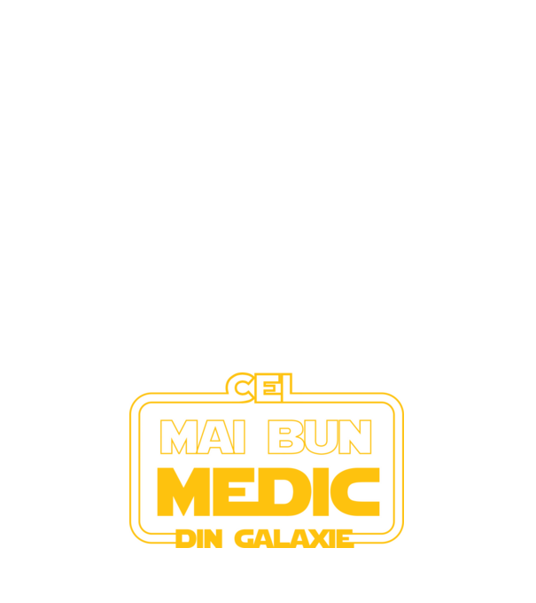 Cel mai bun medic din galaxie model albastru închis pe tricou