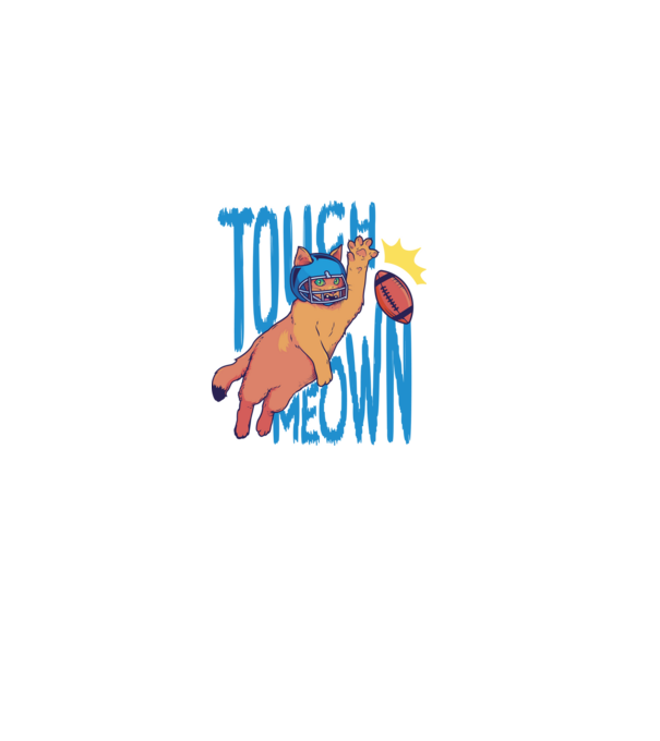 Touch Meow model negru pe tricou