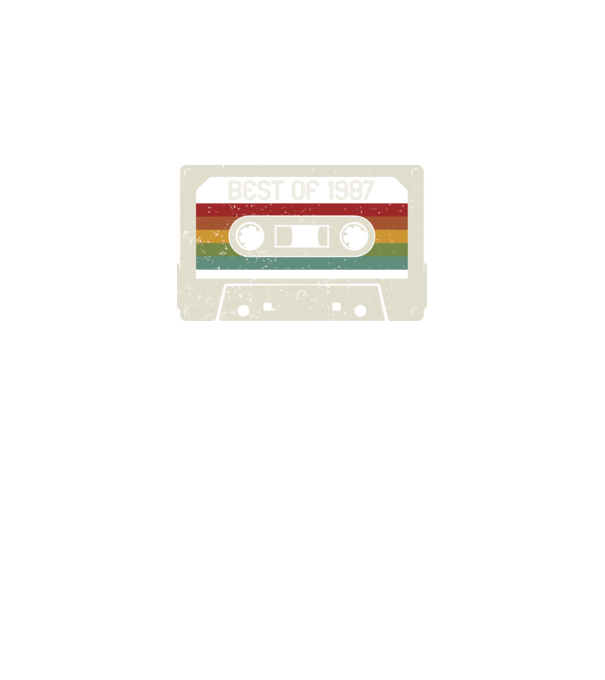 retro tape 1987 vintage model negru pe tricou