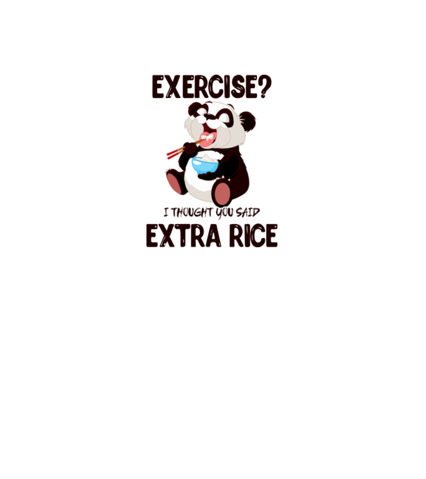 Exercise panda model alb pe tricou