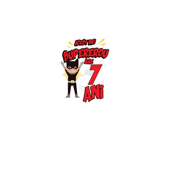 Acest mic supererou are 7 ani model turcoaz pe tricou