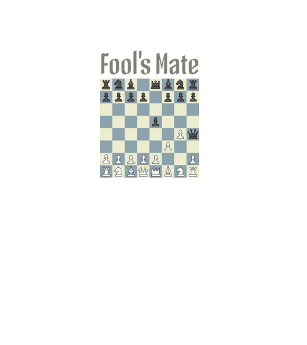 fool's mate model negru pe tricou