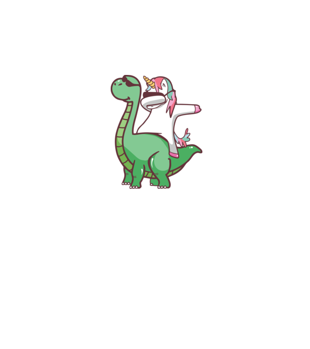 Dinozaur dabunicorn model negru pe tricou