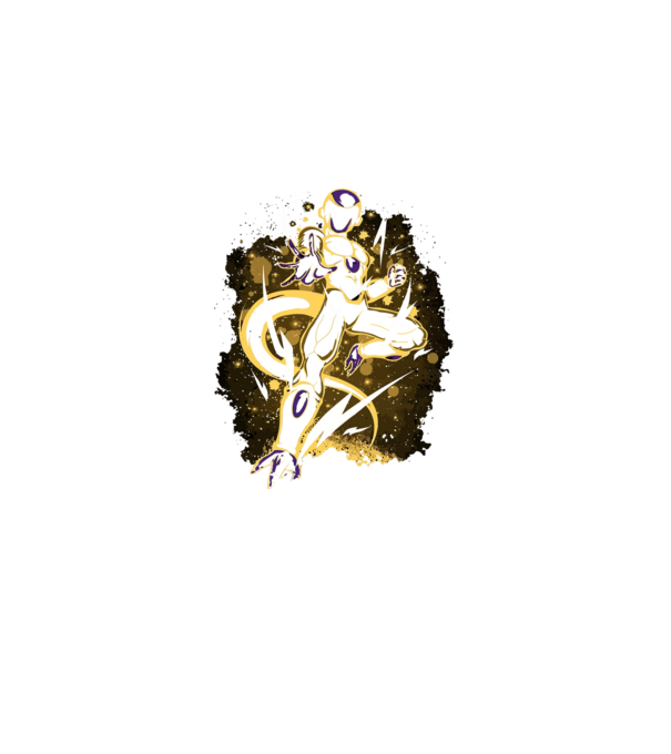 golden freeza dragonball model negru pe tricou