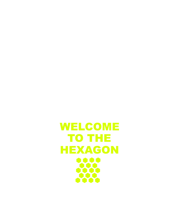 Welcome to the hexagon model alb pe tricou