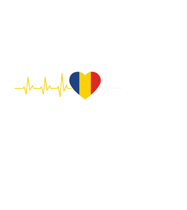 România heartbeat model negru pe tricou