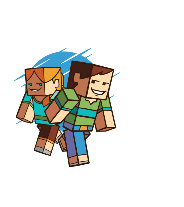 Minecraft model albastru deschis pe tricou