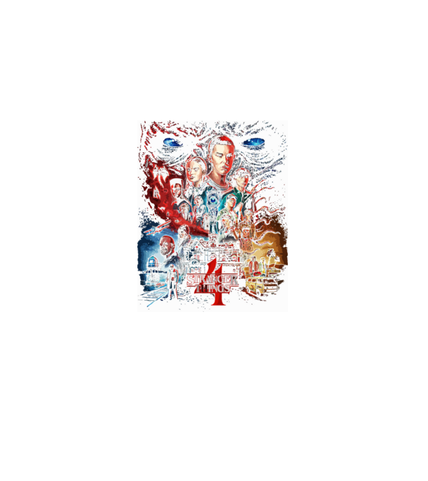 stranger things poster model negru pe tricou
