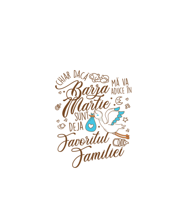 Favoritul familiei MARTIE model alb pe tricou