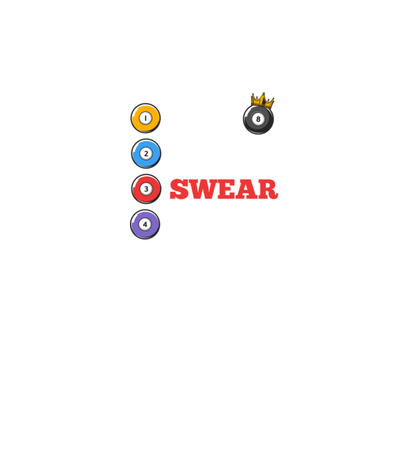 Aim swear shoot repeat - biliard v2 model negru pe tricou