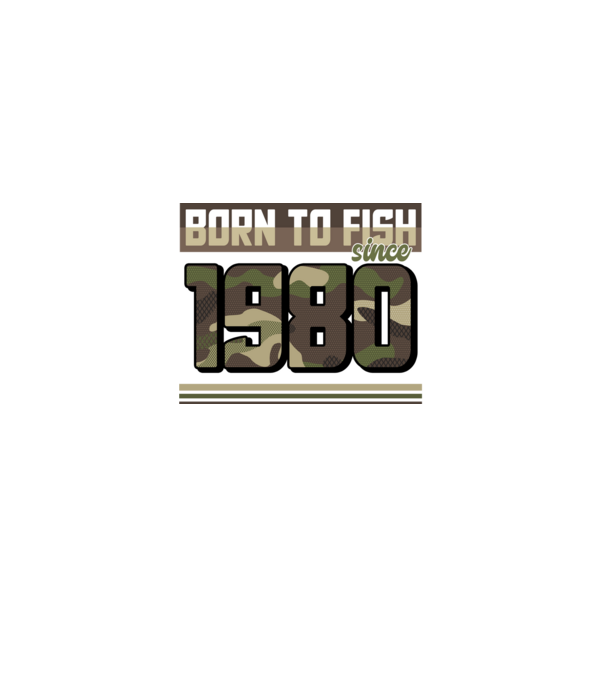 Born to fish since 1980 model negru pe tricou