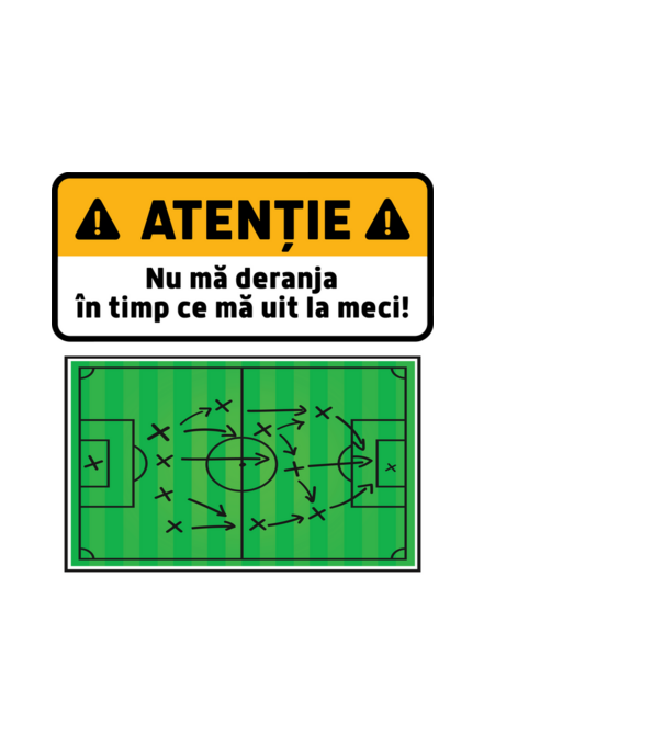 Atenție - Nu mă deranja, în timp ce mă uit la meci model negru pe tricou