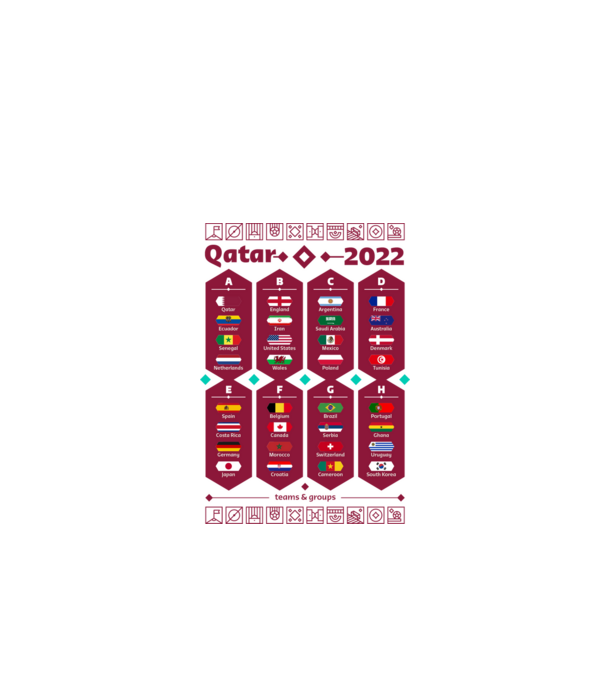Qatar 2022 teams - groups white model alb pe tricou