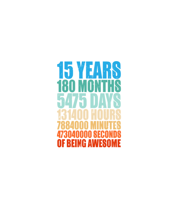 15 years of being awesome model negru pe tricou