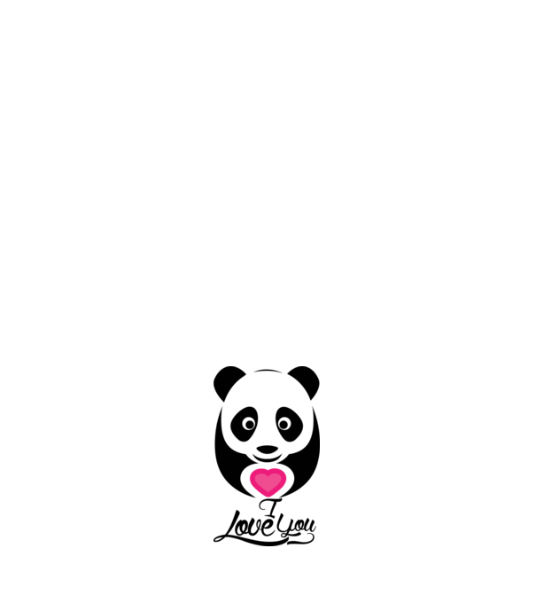 PandaHeart model negru pe tricou