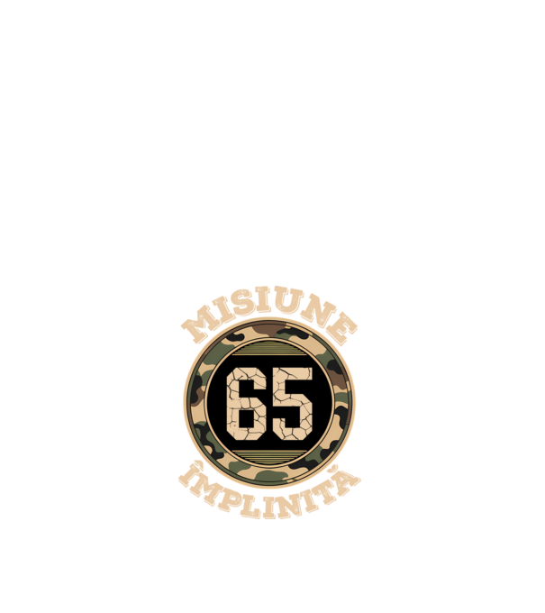 Misiune împlinită 65 model alb pe tricou