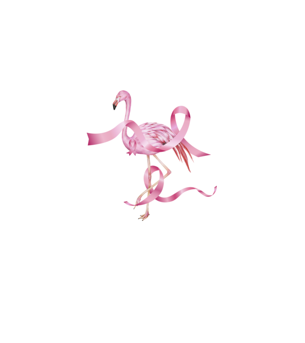 Împotriva Cancerului de sân flamingo model negru pe tricou