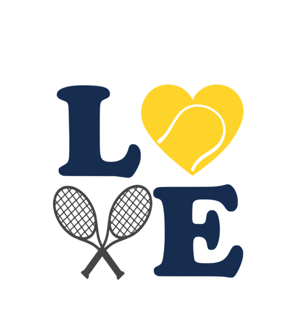 LOVE Tennis model alb pe tricou