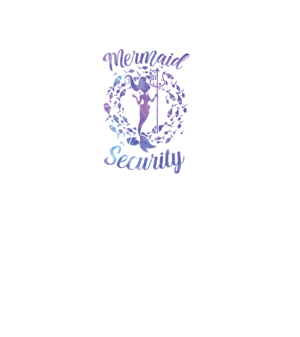 Mermaid Security girls aquarell model negru pe tricou