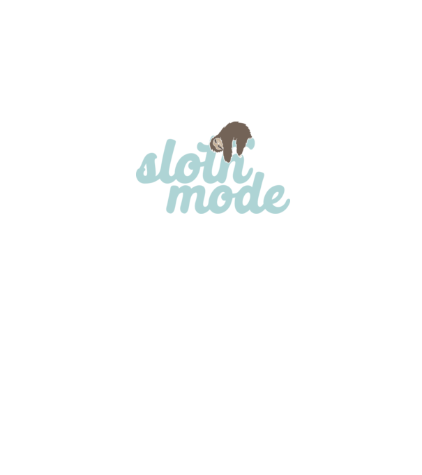 Sloth mode model alb pe tricou