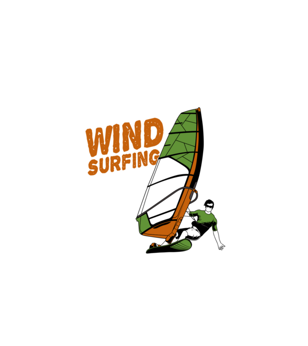 Wind Surf model negru pe tricou