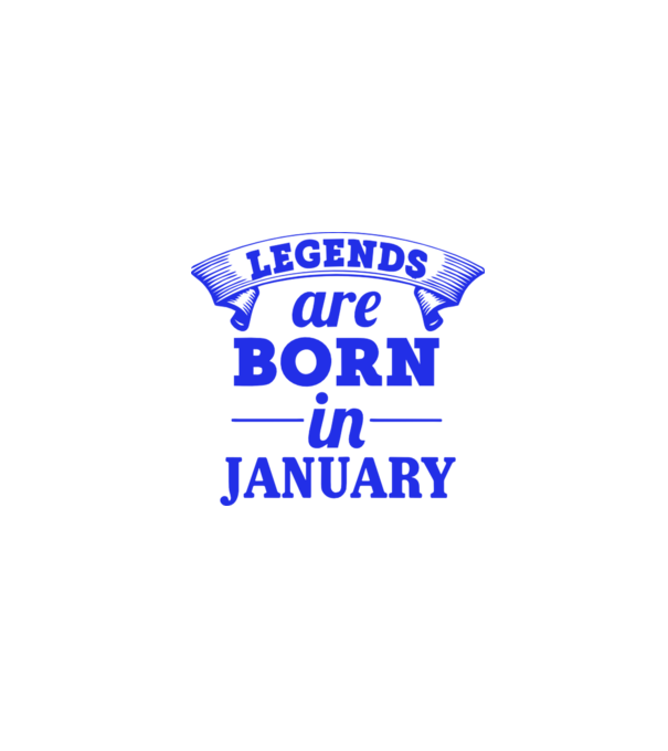 Legends are born in January model alb pe tricou