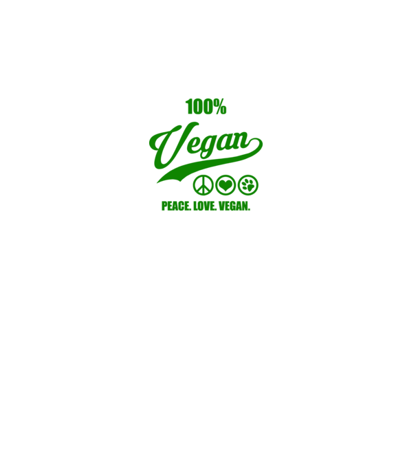 100% vegan model negru pe tricou